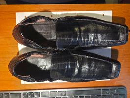 Cesare Paciotti Slipper Herren Leder Schwarz Gr. 8 TOP