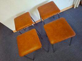 Hocker (4Stk) eckig braun Vintage Neu