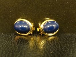 Vintage Ohrclips Clips Ohrschmuck Blau Gold 60er 70er 80er