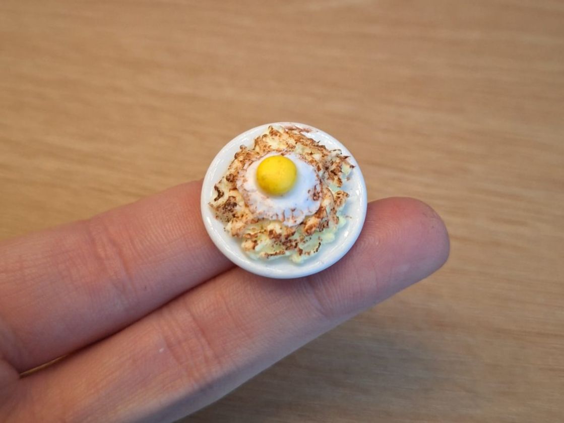 Case e mobili per bambole: Puppenhaus Rösti mit Spiegelei – Nuovo (secondo la descrizione) da Zürich venduto da HandmadeTinyFood 2
