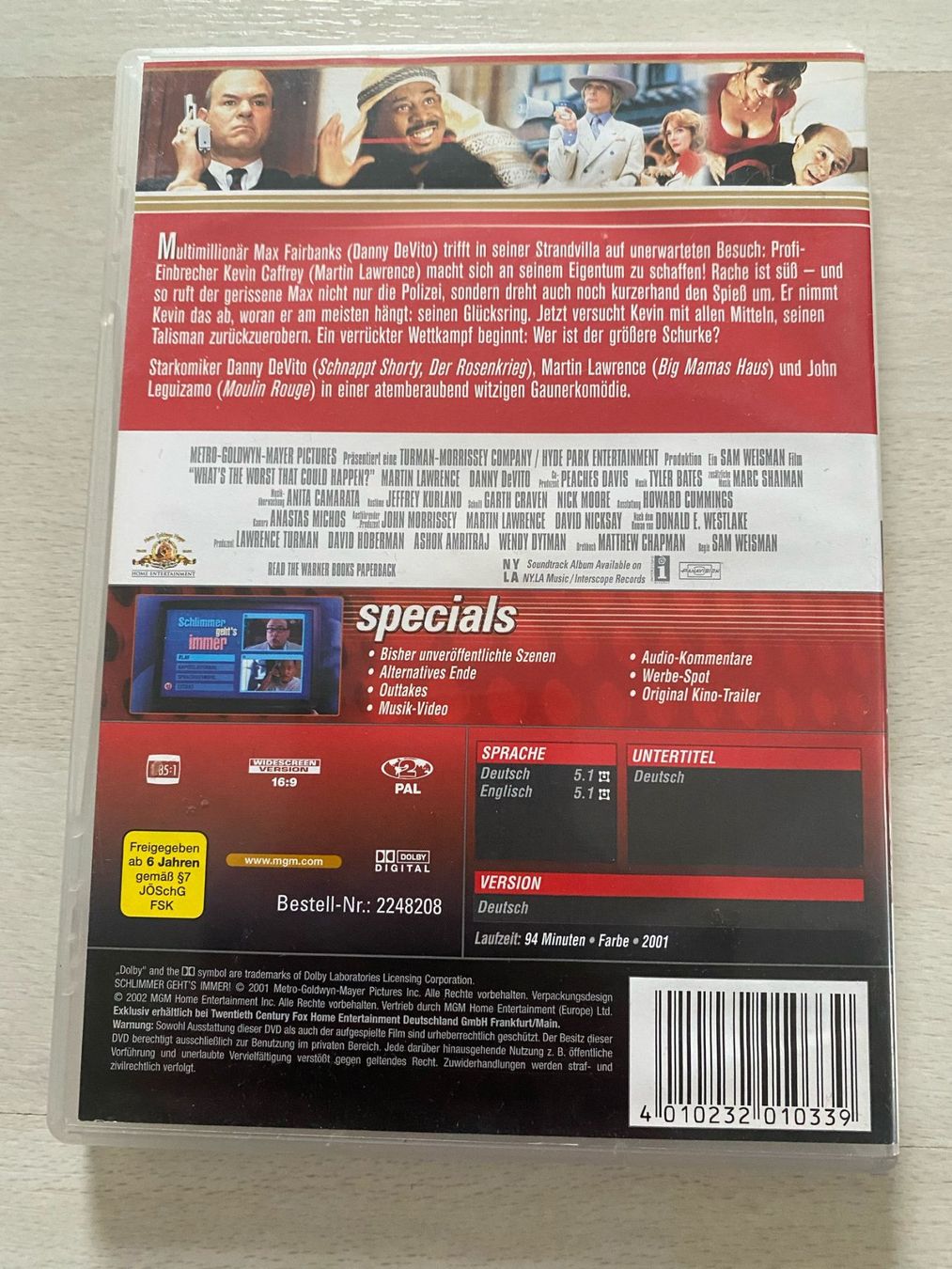 Tutti i DVDs: Dvd Schlimmer geht’s immer! (2001) Mit Danny DeVito – Usato da Seftigen venduto da Pascal33 1