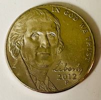 5 Cents Nickel USA Jefferson Monticello 2012 P Münze -AU-55!