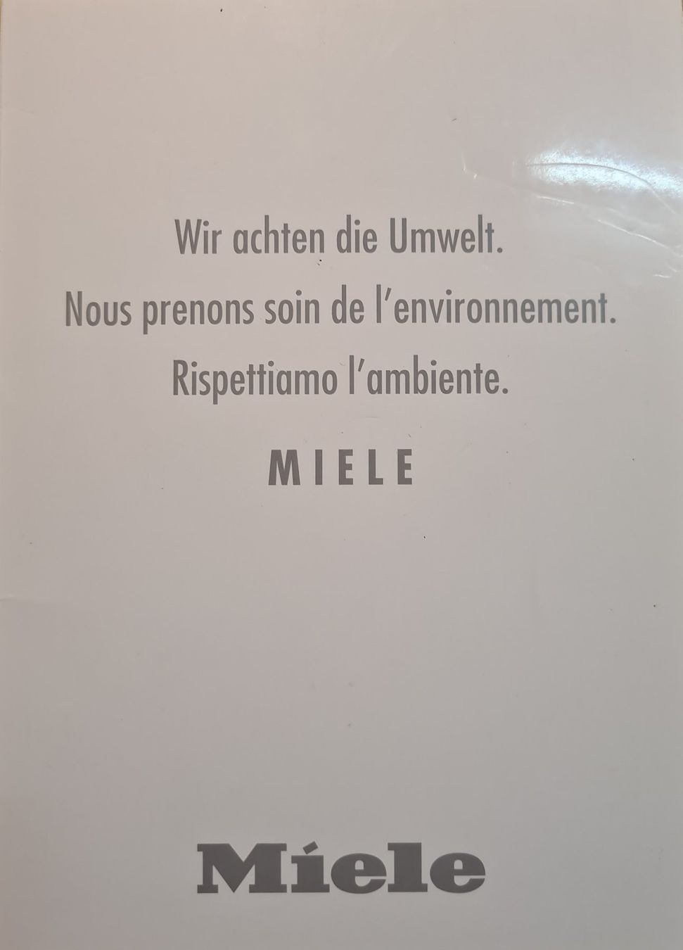 Carta: MIELE - Wir achten die Umwelt – Nuovo (secondo la descrizione) da Lyss venduto da rochen54