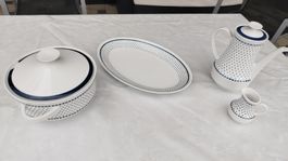 Porzellan Set Winterling Marktleuthen weiss blau Bavaria
