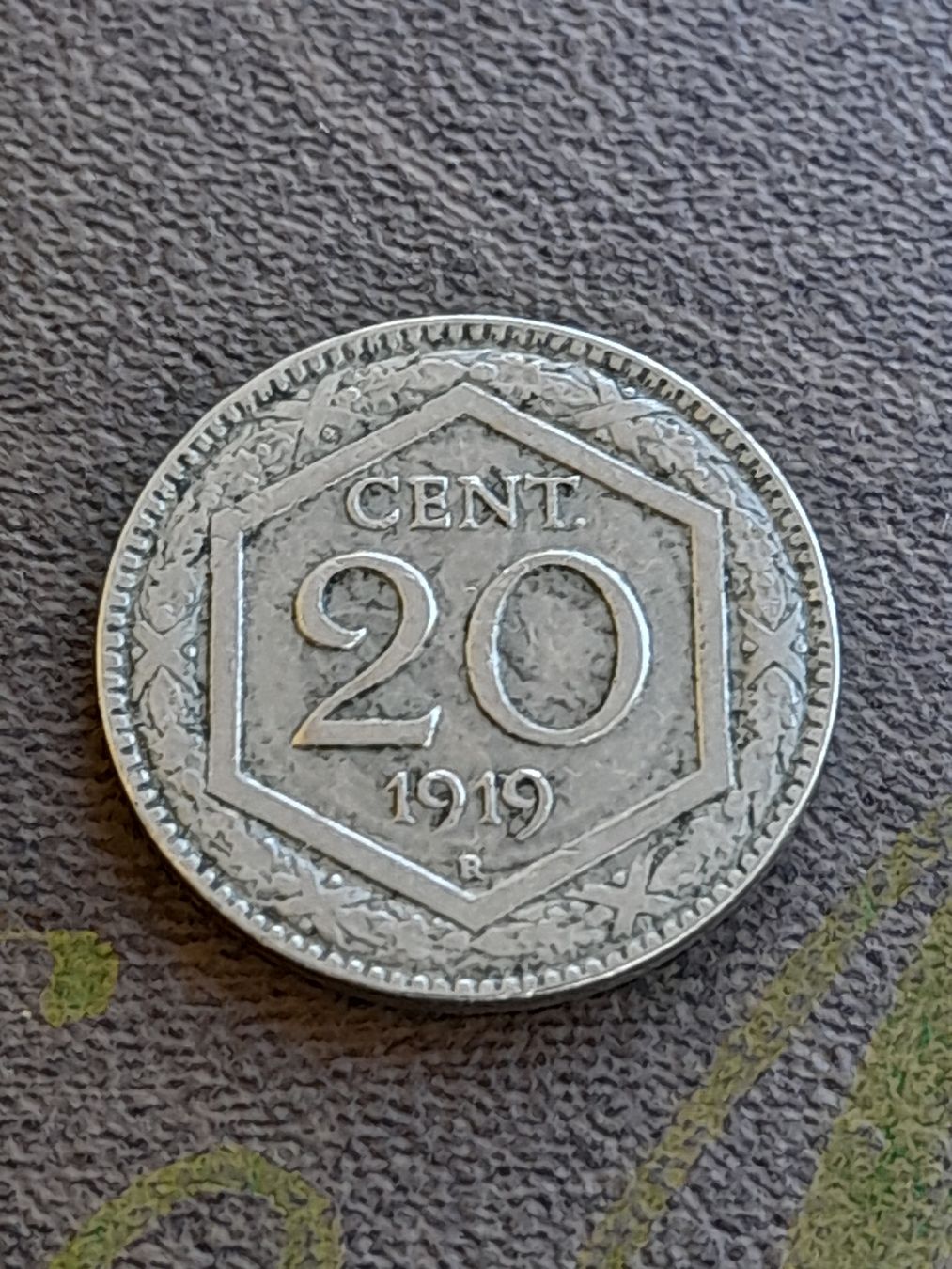 Alle Münzen: 20 Cetesimi 1919 Italien  – Gebraucht aus Basel von Basel_20