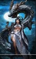 Diamond Painting: Frau mit Drachen 30x60cm