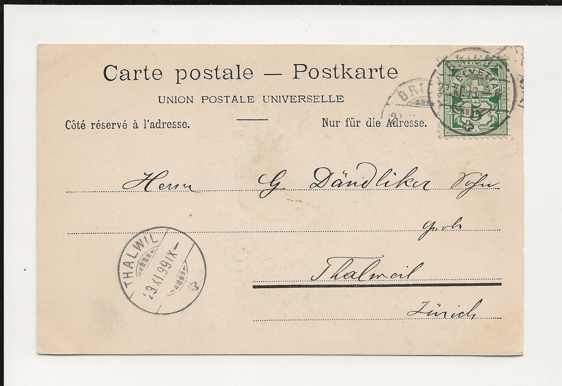 Ansichtskarten: AK 1899 Aletschgletscher 😍 – Gebraucht aus Greifensee von 315WDO 1