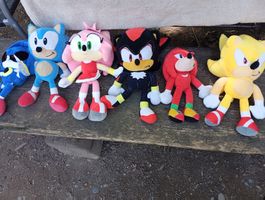 Sonic Plüschtier Sammlung, 6 Stück, Top Zustand!