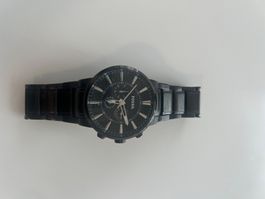 Fossil Herren Uhr schwarz Metallarmband guter Zustand
