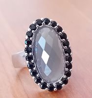 Ring Silber Mondstein Turmalin