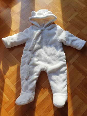 Baby Winterdress, gefüttert aus Plüsch, Grösse 62, weiss