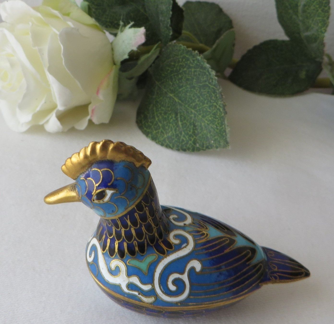 Statuette: SELTENES CHINESISCHES CLOISONNÉ VOGEL DÖSCHEN BUNTE EMAILLE – Usato da Neuhausen am Rheinfall venduto da Arielle55