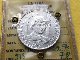 ITALIA*** 500 Lire Silbermünze Piero della Francesca 1992