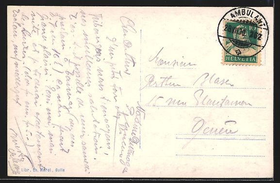 Cartoline postali: Gruyères, Vue Générale et Dent de Bro – Usato da Berlin venduto da bartko-reher 1