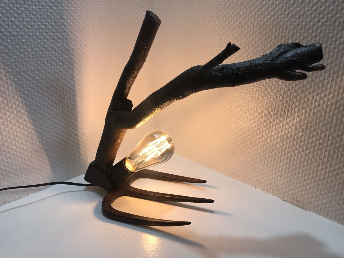 Lampade: Lampe de table rustique et design en bois – Nuovo (secondo la descrizione) da Genève venduto da Eric1823 3