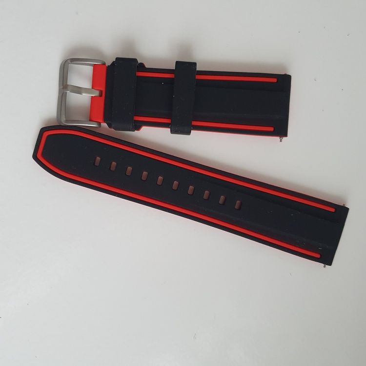 Bracelet montre rouge et noir 1