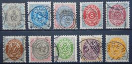 Dänemark Kat. 22-31 gest. 1875 Kat. 150 Euro