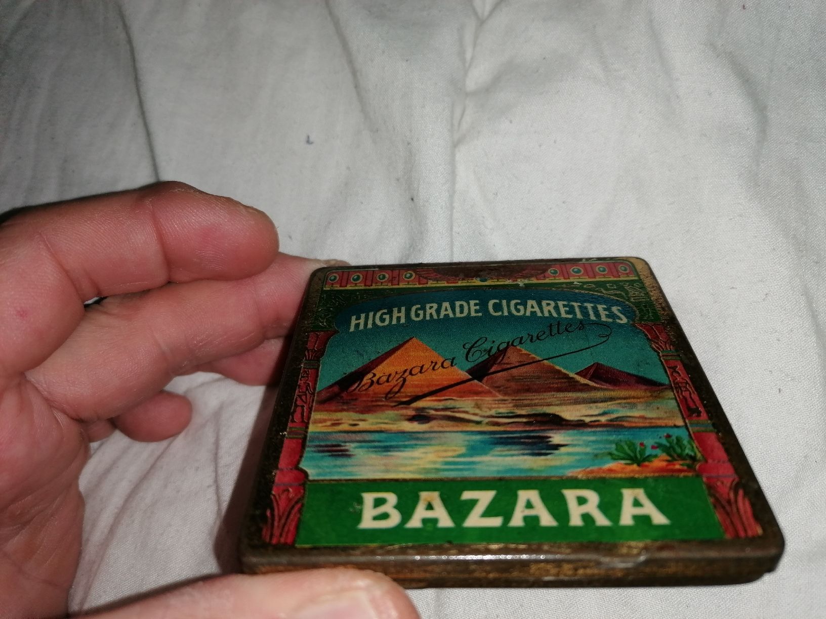 Tabacchi: Antike Blechdose Bazara 10 Zigaretten von High grade  1907 – Usato da Zürich venduto da Tin4Life 1