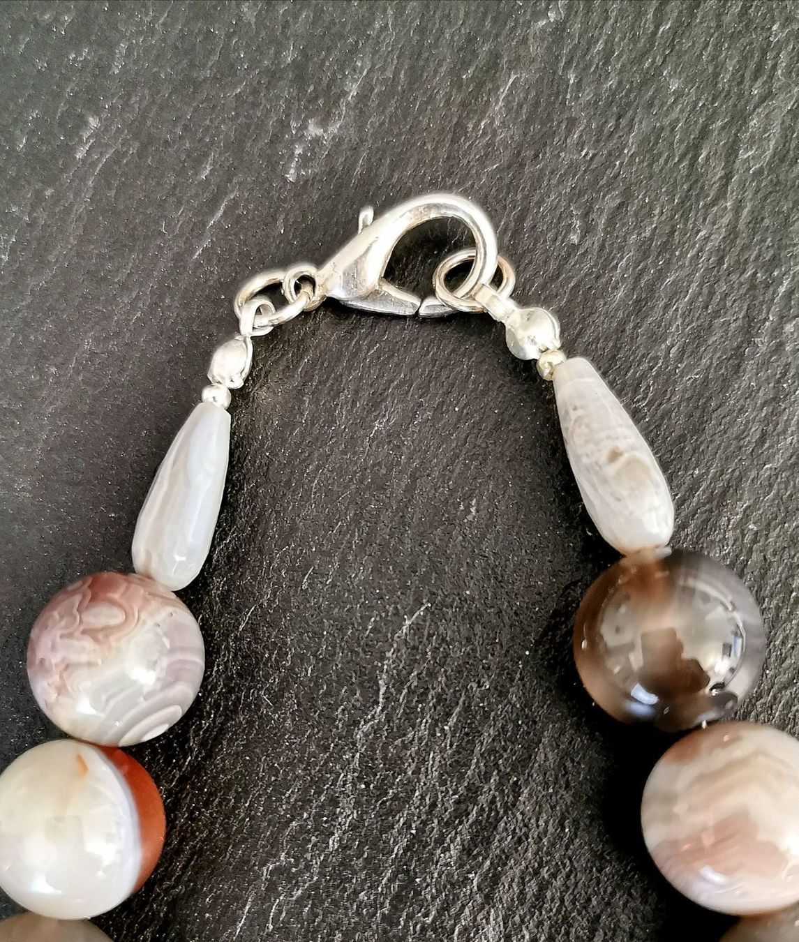 Catenine: Collier Ag 925 en agate du Botswana – Nuovo e nell'imballaggio originale da Veyrier venduto da Leilazizou 3