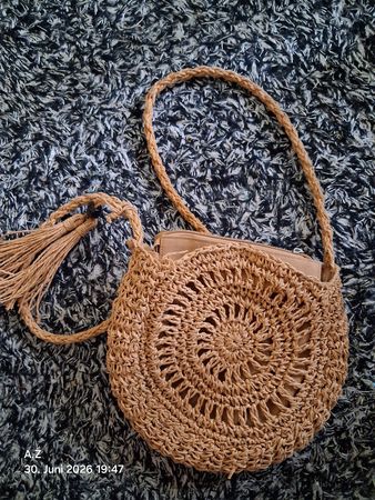 Tasche gehäkelt braun Sommer neuwertig