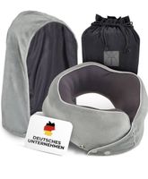 Reisekissen Nackenkissen mit Kapuze Memory Foam Grau Nacken