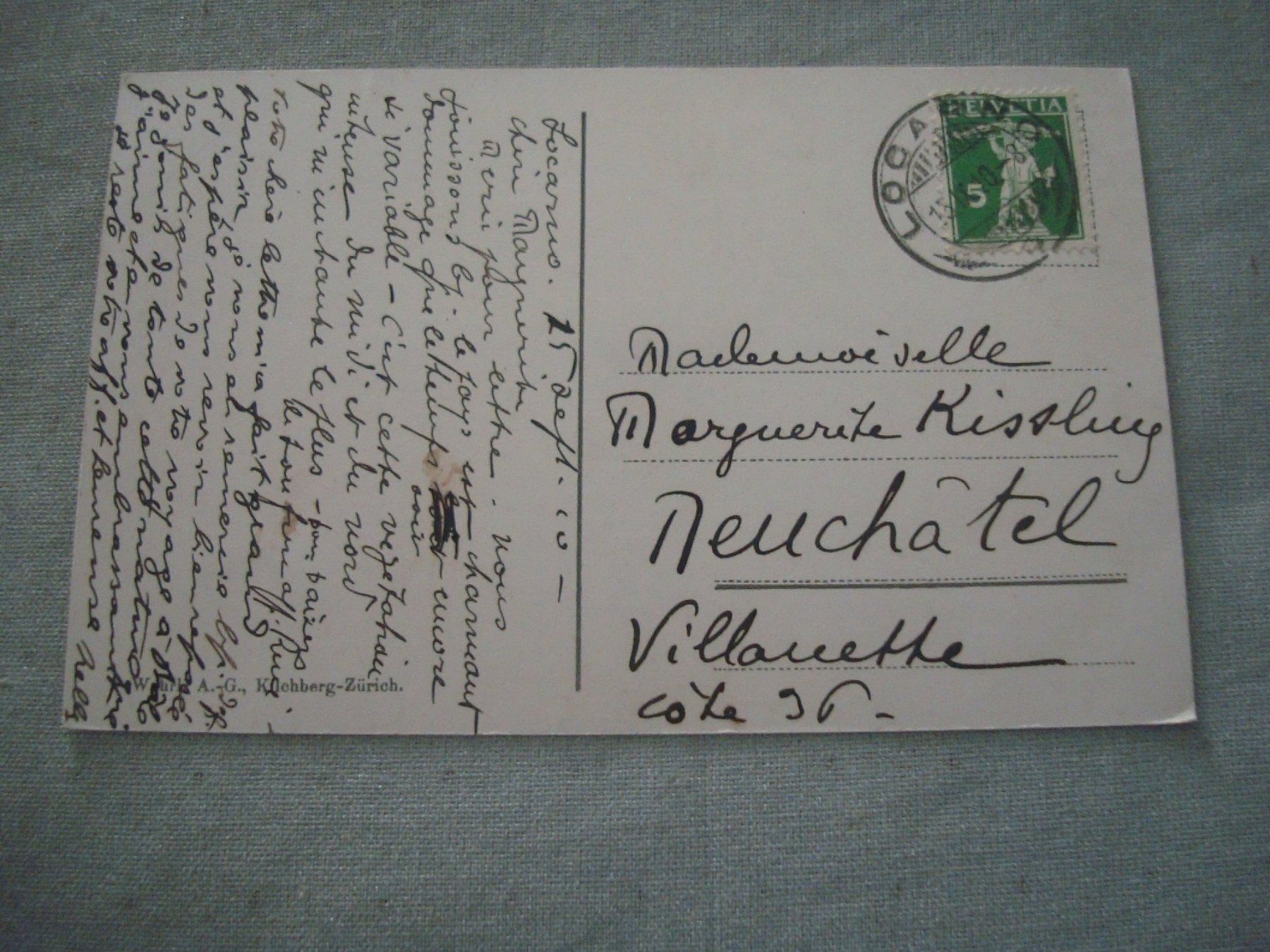 Cartoline postali: AK Tessin - 1910 – Usato da Neuenegg venduto da flohcante 2