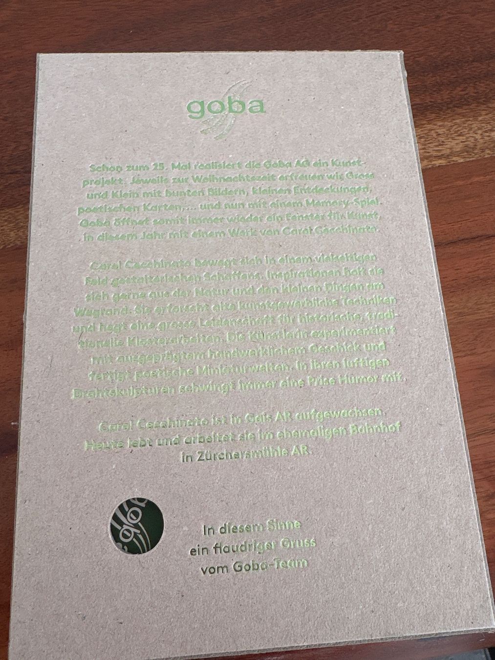 Jeux: Goba Memory Spiel Sonderedition 2024, neu – Neuf avec emballage d'origine à Andwil SG par schmei 1