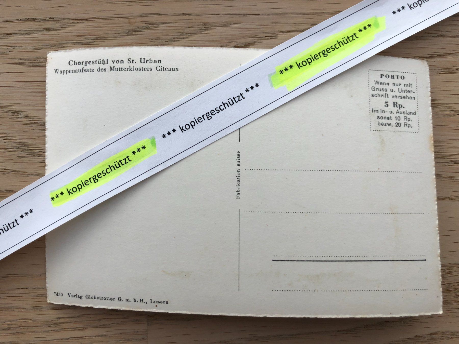 Cartoline postali: St. Urban Chorgestühl – Usato da Hefenhofen venduto da Bierinder 1