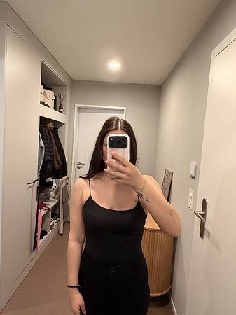 H&M Divided Spaghettiträger-Body  Schwarz, Grösse S 