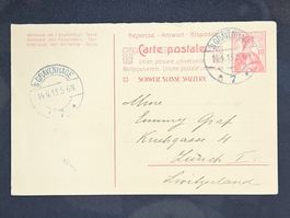 CL23 Carte Postale + Timbre Suisse 1913