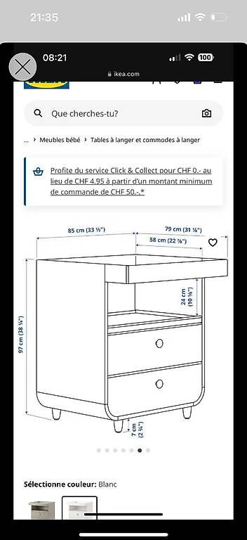 Fasciatoi & Accessori: IKEA MYLLRA Changing table – Usato da Petit-Lancy venduto da om1981 1