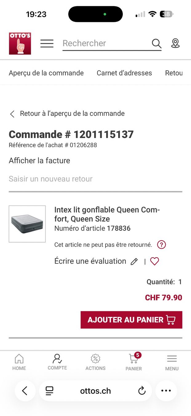 Materassi: Matelas Intex neuf – Nuovo (secondo la descrizione) da Lausanne venduto da Franiialessio