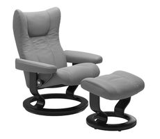 Stressless® Wing (M) Classic Sessel mit Hocker Leder Batick