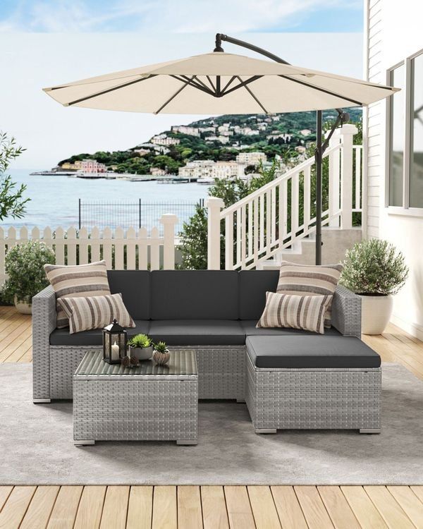 Divani: Gartenmöbel Set Polyrattan Sofa Tisch Grau LAMIS – Nuovo e nell'imballaggio originale da Lachen SZ venduto da MAMORU-MOEBEL 2