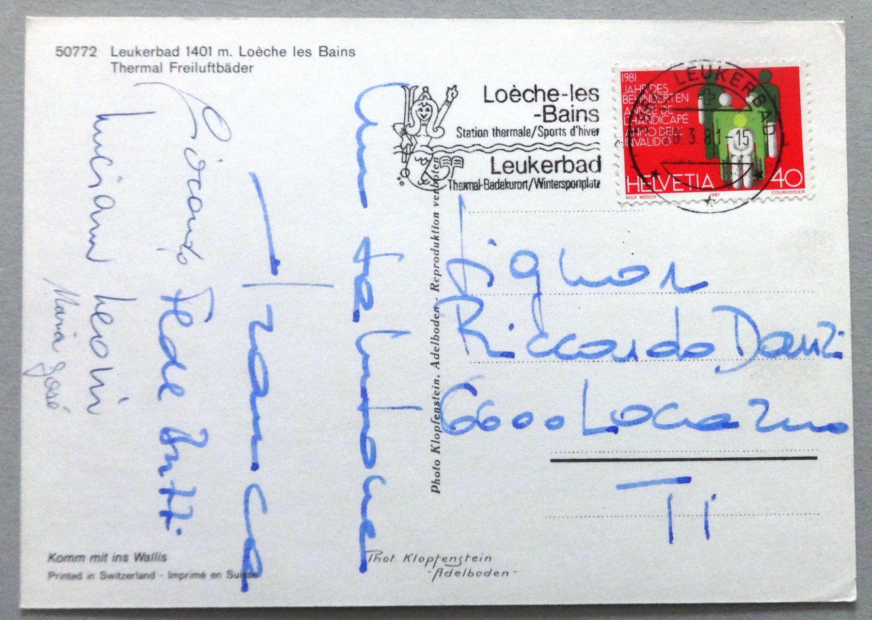 Cartoline postali: Leukerbad 1401 m, Thermal Freiluftbäder – Usato da Fétigny venduto da Billy2miny 1