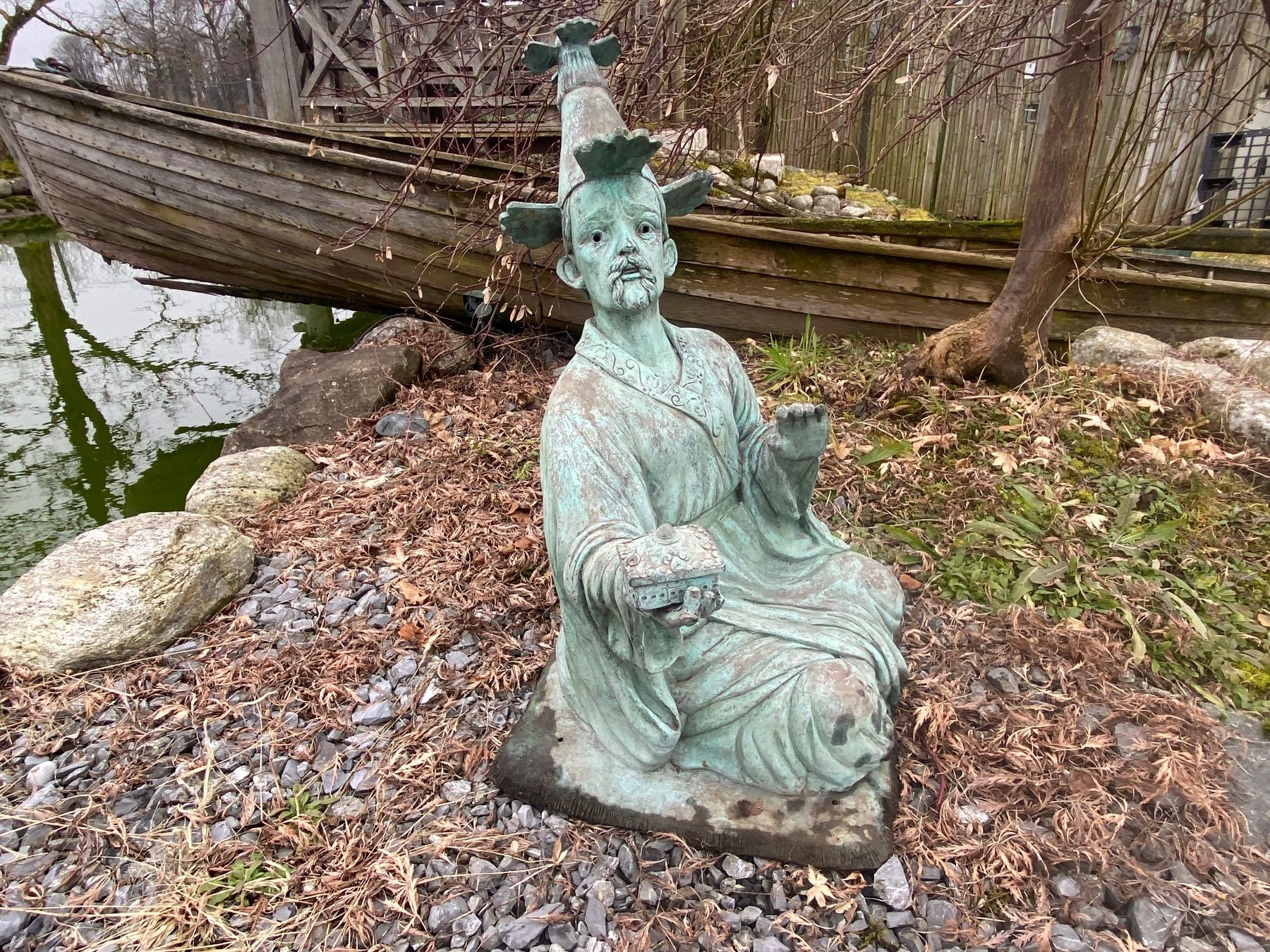 Sculture & Statue: Grosse Bronze Gartenskulptur "Der sitzende Weise" – Usato da Ballwil venduto da ClassicGallery 5