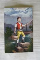 Appenzeller Sennen-Knabe mit Stock und Fahreimer, Tracht