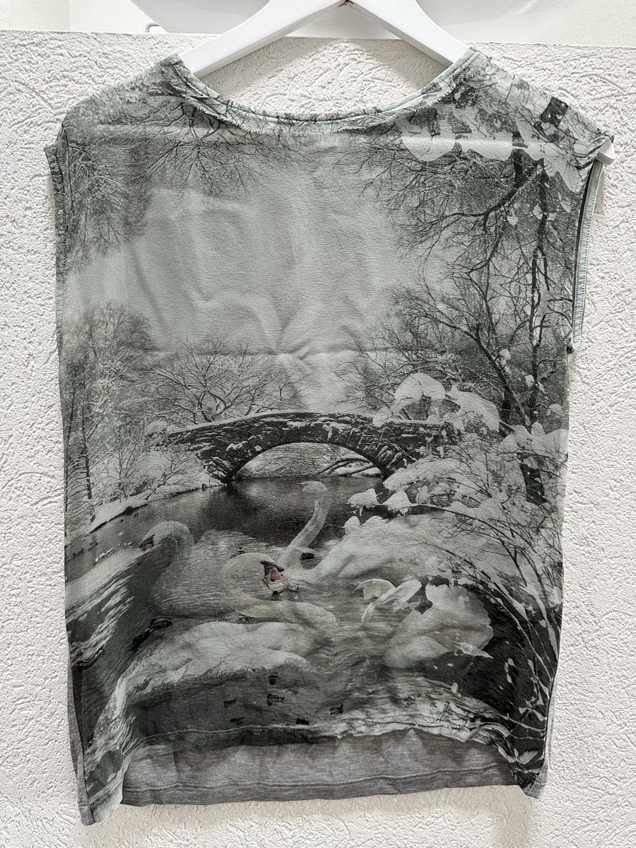 Marc Cain T-shirt: Marc Cain Seiden Top mit Baumwolle kombiniert – Nuovo (secondo la descrizione) da Buchs ZH venduto da KittyInStyle