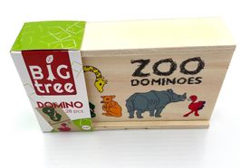 Domino Steine aus Holz Tiere Zoo