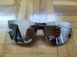 Lunettes de soleil sans monture argentées miroir