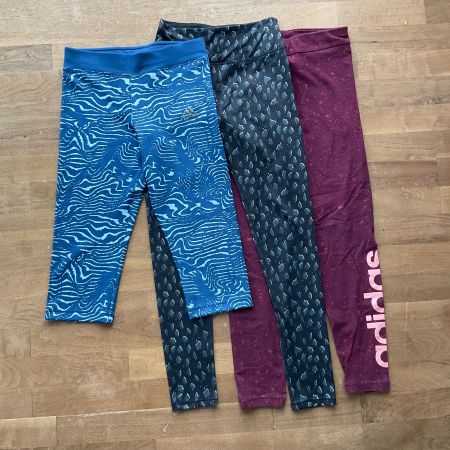 3x Sporthosen/-leggins, Mädchen, 2x Adidas + H&M, Gr. 170