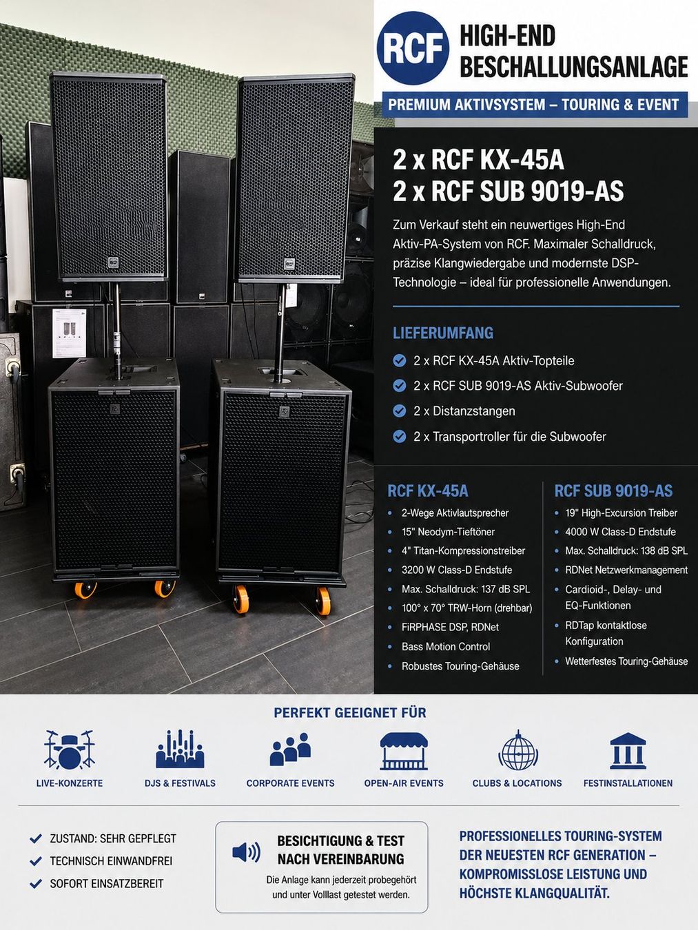 RCF Haut-parleurs: RCF High-End Beschallungsanlage – D'occasion à Schlieren par Basscenter