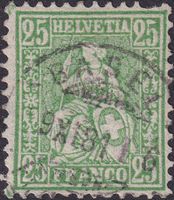 1881, Nr.49 (Faserpapier) mit Stempel BASEL, Kat: 150.- +sig