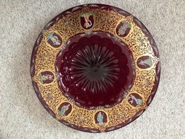 Glasschale Murano, Weinrot, antik