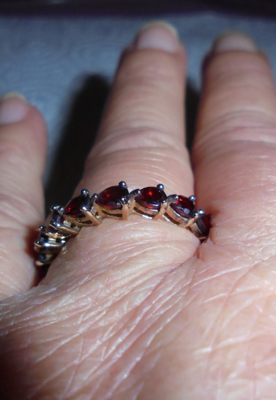 Ringe: Echtschmuck: Eternity-Ring Mosambik-Granat Silber vergoldet – Neu (gemäss Beschreibung) aus Zuchwil von maumauchi 3