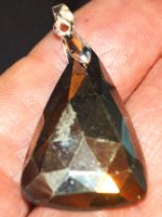 Anhänger L-8067 – Pyrit facettiert Cabochon 29x20mm