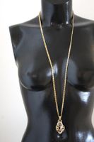 Goldfarbenen Kette mit Schlangen-Anhänger und Strassbesatz