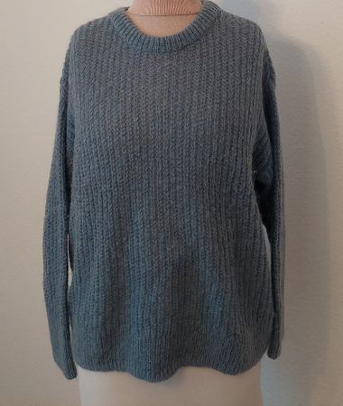 Hallhuber Strickpullover, hellblau/grau. Gr. S