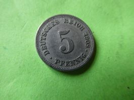 Dt. Reich 1908 D, 5 Pfennig