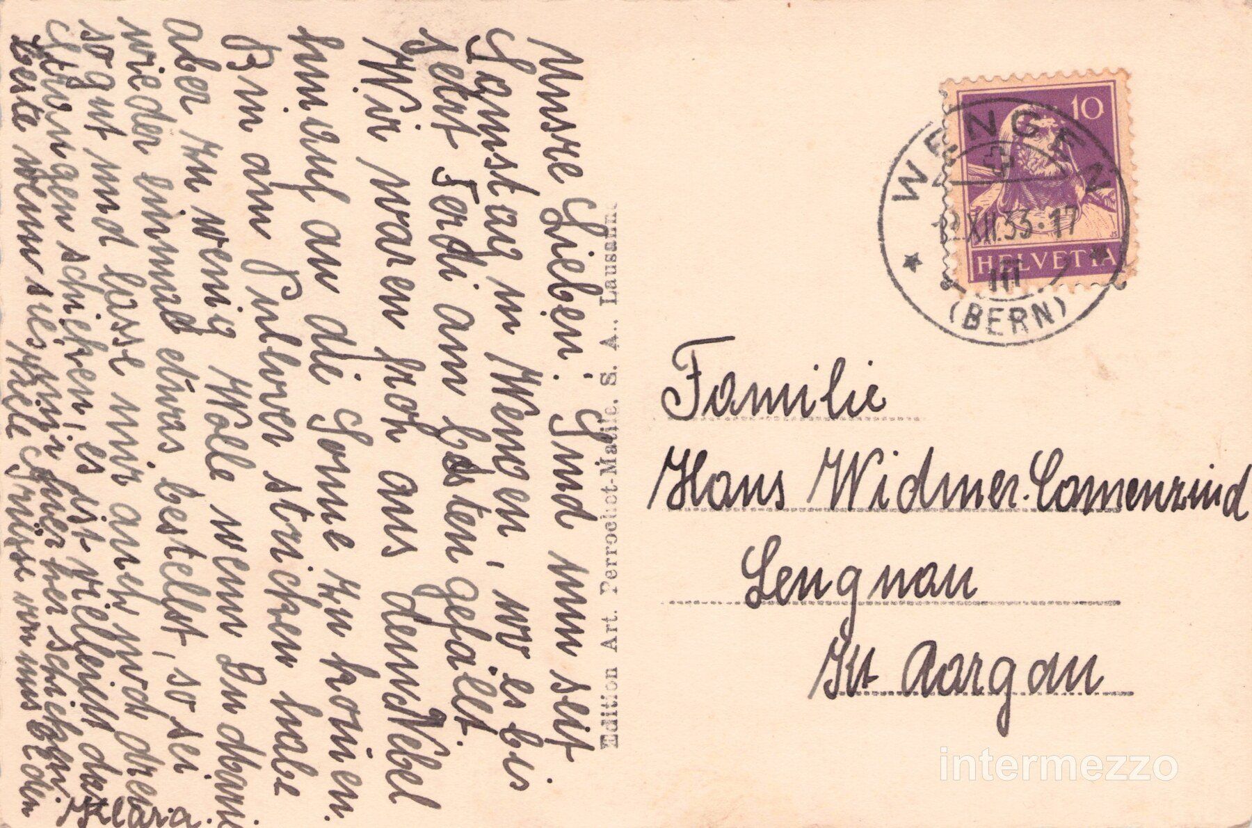 Cartoline postali: Wengen BE // 1933 Eisbahn Curling // Winter – Usato da Basel venduto da intermezzo12 1